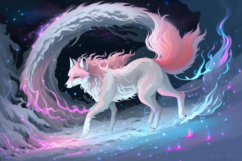 2356136990-1481985073-a photo of mystical majestic ghost fox running through snow in deep night, 4legs, glowing iridescent, sharp shapes, white and pi.png